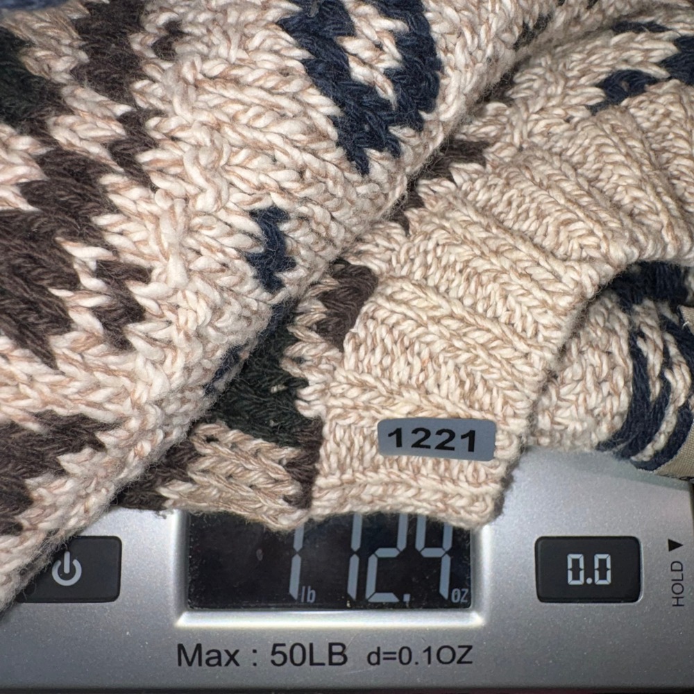 Vintage Grandpa Sweater Fair Isle Fieldmaster Knit Mens XLT Tan Brown Navy - Picture 10 of 11